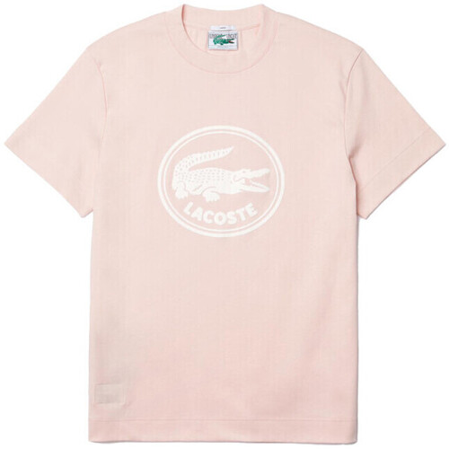 Vêtements Homme Tri par pertinence Lacoste T-shirt  rose avec logo imprimé 3D Rose