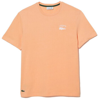 Vêtements Homme Gilets / Cardigans Lacoste T-SHIRT REGULAR FIT  ORANGE LOGO BRODÉ Orange