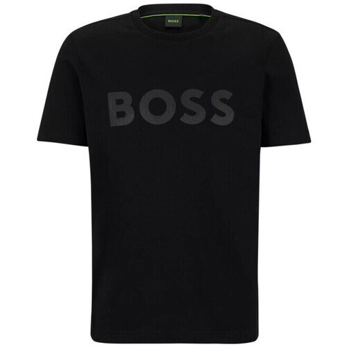 Vêtements Homme T-shirts & Polos BOSS T-SHIRT TEE MIRROR 1  NOIR À LOGO RÉFLÉCHISSANT Noir