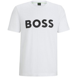 Vêtements Homme T-shirts & Polos BOSS T-SHIRT TEE MIRROR 1  BLANC À LOGO RÉFLÉCHISSANT Blanc