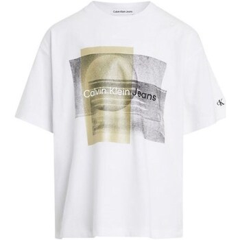 Vêtements Garçon T-shirts manches longues Calvin Klein JEANS Ellesse IB0IB02025 Blanc