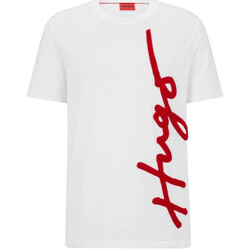 Vêtements Homme T-shirts & Polos BOSS T-Shirt  en coton biologique avec logo brodé oversize DY Blanc
