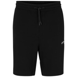 Vêtements Homme Shorts / Bermudas BOSS SHORT RELAXED FIT EN MOLLETON DE COTON NOIR AVEC LOGO MANUSC Noir