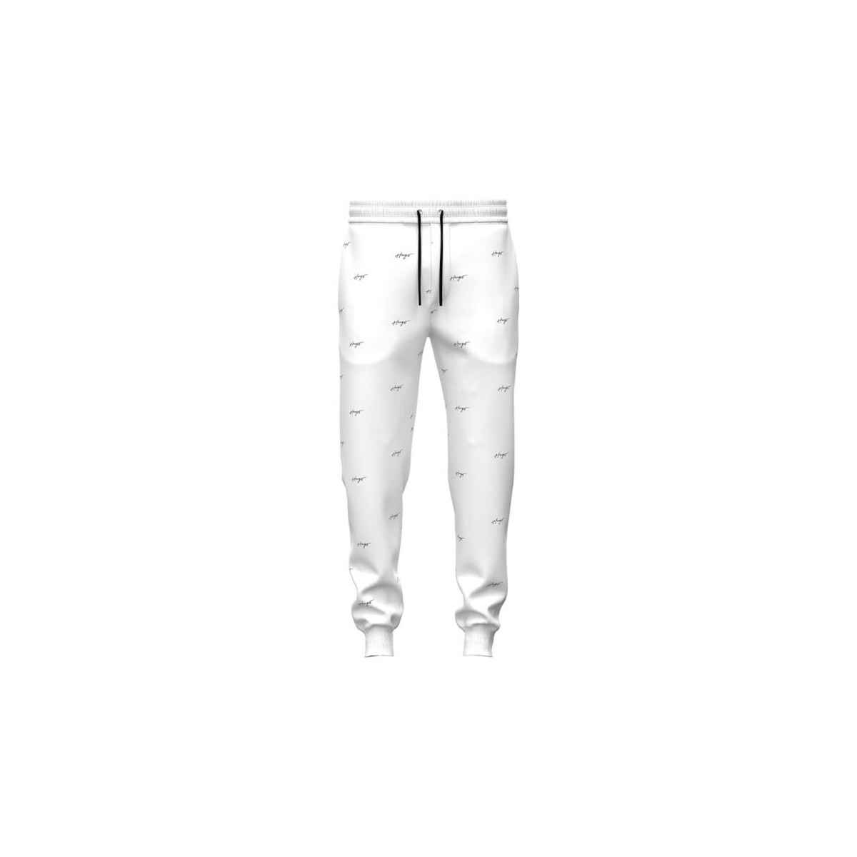 Vêtements Homme Pantalons BOSS BAS DE SURVÊTEMENT EN MOLLETON DE COTON BLANC AVEC LOGO MANU Blanc