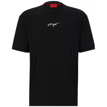 Vêtements Homme T-shirts & Polos BOSS T-SHIRT RELAXED FIT NOIR EN COTON AVEC LOGO MANUSCRIT DONTEV Noir