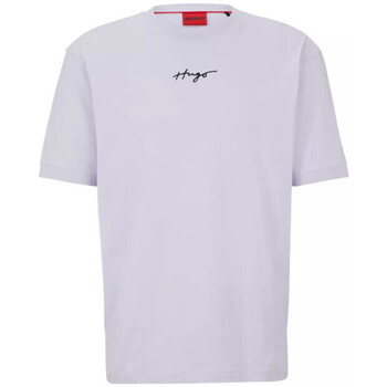 Vêtements Homme T-shirts & Polos BOSS T-SHIRT RELAXED FIT VIOLET EN COTON AVEC LOGO MANUSCRIT DONT Violet