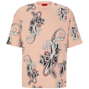 Vêtements Homme T-shirts & Polos BOSS T-SHIRT ROSE DACKENZIE  EN COTON INTERLOCK À IMPRIMÉ CAC Rose