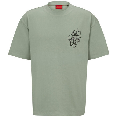 Vêtements Homme T-shirts & Polos BOSS T-SHIRT VERT DENEVADA  OVERSIZE EN COTON À MOTIF ARTISTI Vert