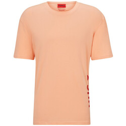 Vêtements Homme T-shirts ecru & Polos BOSS T-SHIRT ROSE SAUMON RN RELAXED FIT  EN COTON BIOLOGIQUE Rose