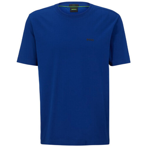 Vêtements Homme T-shirts & Polos BOSS T-SHIRT TEE TAPE  BLEU REGULAR FIT AVEC RUBAN DE CHAQUE Bleu