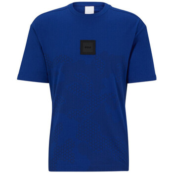 Vêtements Homme T-shirts & Polos BOSS T-SHIRT  TALBOA LOTUS 1 AVEC IMPRIMÉ CAMOUFLAGE ET BADGE Bleu