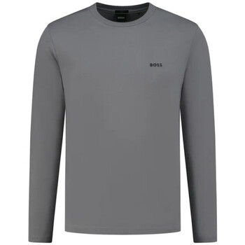 Vêtements Homme T-shirts & Polos BOSS T-SHIRT REGULAR FIT EN COTON STRETCH  GRIS AVEC LOGO CON Gris