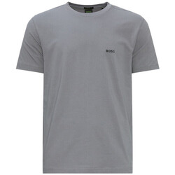 Vêtements Homme T-shirts ecru & Polos BOSS T-SHIRT  TEE GRIS REGULAR FIT EN COTON STRETCH AVEC LOGO Gris