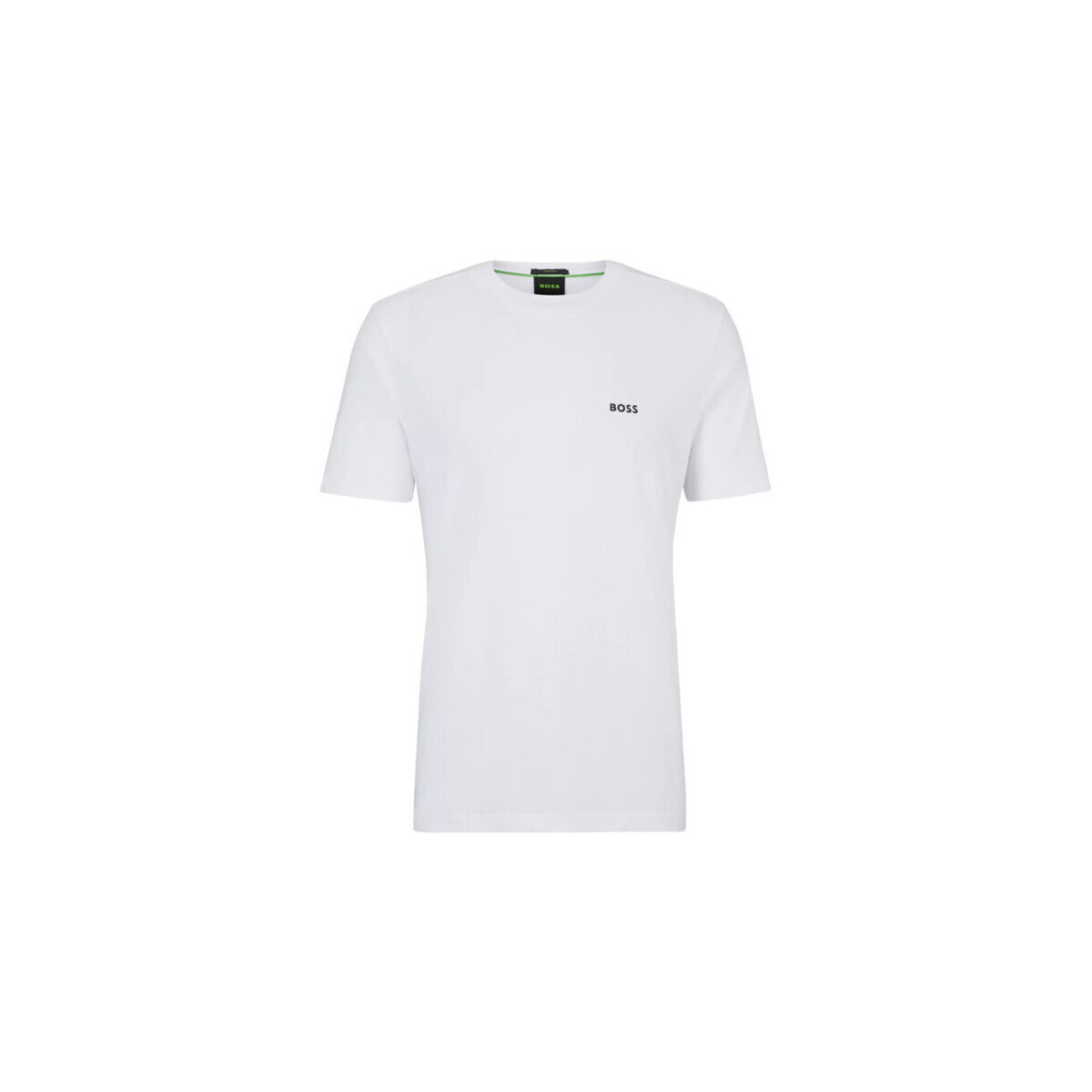 Vêtements Homme T-shirts & Polos BOSS T-SHIRT  TEE BLANC REGULAR FIT EN COTON STRETCH AVEC LOG Blanc