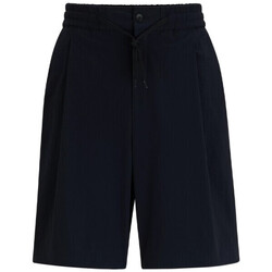 Vêtements minimal Shorts / Bermudas BOSS SHORT BLEU FONCÉ EN SEERSUCKER STRETCH PERFORMANT  AVEC Bleu