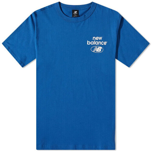 Vêtements Homme T-shirts & Polos New Balance T-SHIRT  ESSENTIALS MANCHES COURTES EN Cyclone DE Bleu