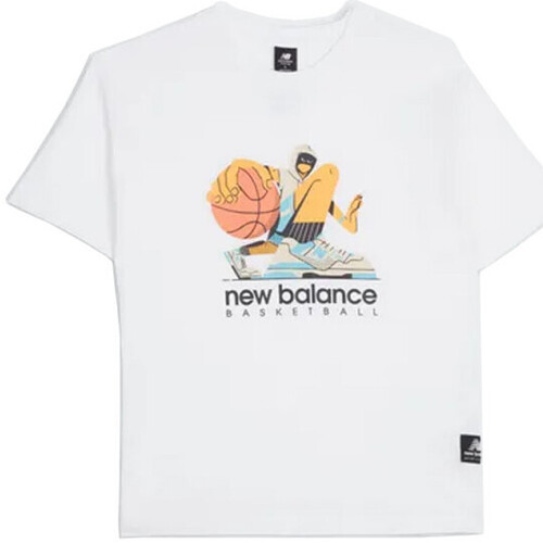 Vêtements Homme T-shirts & Polos New Balance T-SHIRT À MANCHES COURTES  EN JERSEY DE COTON HOO Blanc