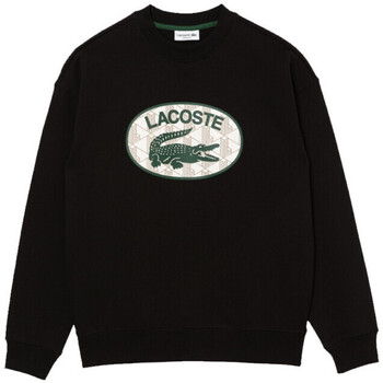 Vêtements Homme Sweats Lacoste Sweatshirt  loose fit en molleton de coton avec logo Noir