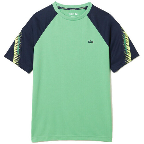 Vêtements Homme T-shirts & Polos Lacoste T-SHIRT HOMME  TENNIS REGULAR FIT BANDES SIGLÉES VERT Bleu