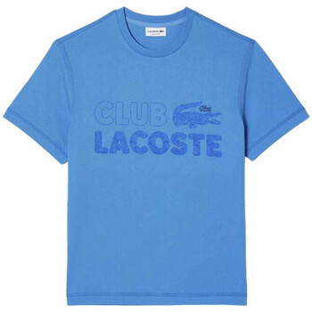 Vêtements Homme T-shirts & Polos Lacoste T-SHIRT HOMME  RELAXED FIT AVEC MARQUAGE EN COTON BIO Bleu