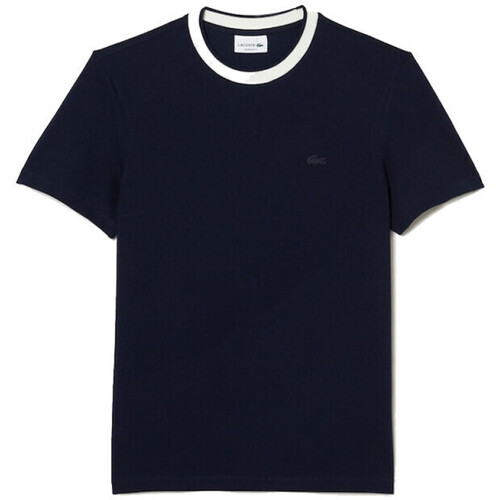 Vêtements Homme T-shirts & Polos Lacoste T-SHIRT HOMME  REGULAR FIT PIQUE EXTENSIBLE BLEU MARI Bleu