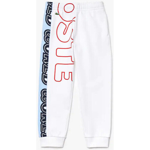 Vêtements Enfant Pantalons Lacoste Pantalon de jogging  Garçon en molleton de coton avec Blanc