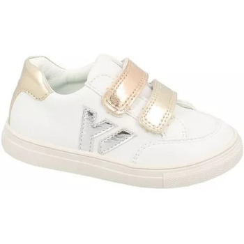 Chaussures Fille Baskets mode Bellamy BASKETS CUIR  GAME BLANC OR CUIVRE Blanc