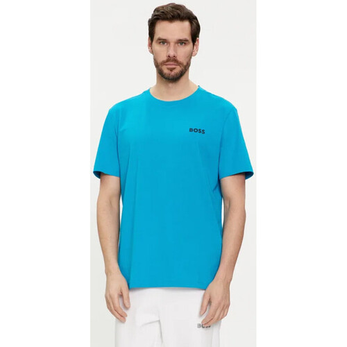 Vêtements Homme T-shirts & Polos BOSS T-SHIRT REGULAR FIT  BLEU EN JERSEY AVEC LOGO EFFET 3D T Bleu