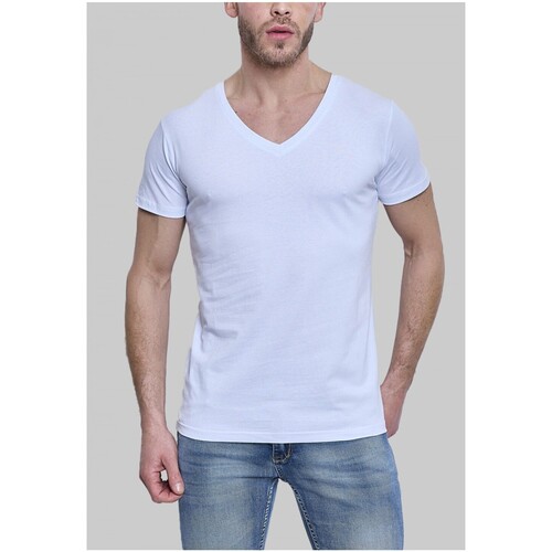 Vêtements Homme T-shirts manches courtes Kebello T-Shirt Blanc H Blanc