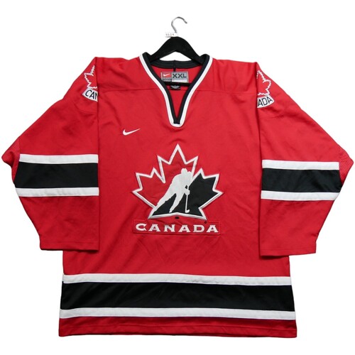 Vêtements Homme T-shirts manches Capuche Nike Maillot  Canada 2002 Olympic Hockey Rouge