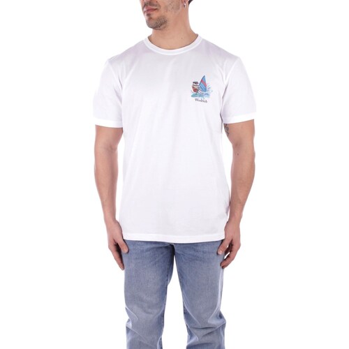 Vêtements Homme T-shirts manches courtes Woolrich CFWOTE0128MRUT2926 Blanc