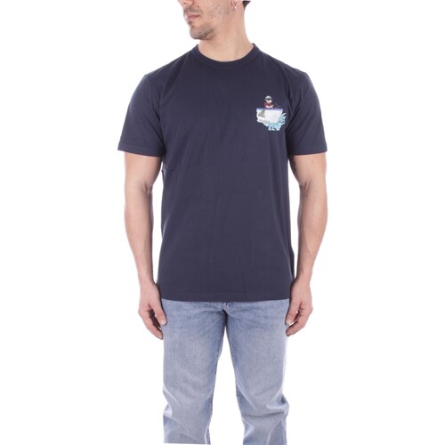 Vêsandals Homme T-shirts manches courtes Woolrich CFWOTE0128MRUT2926 Bleu