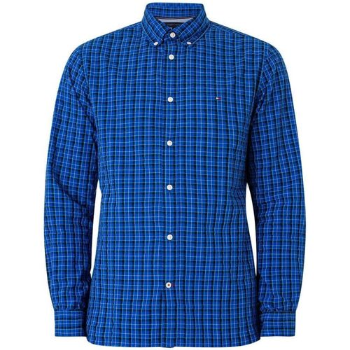 Vêtements Homme Chemises manches longues Tommy Hilfiger MW0MW33771 FLEX SMALL CHECK-OMS DESERT SKY/ULTRA BLUE Bleu
