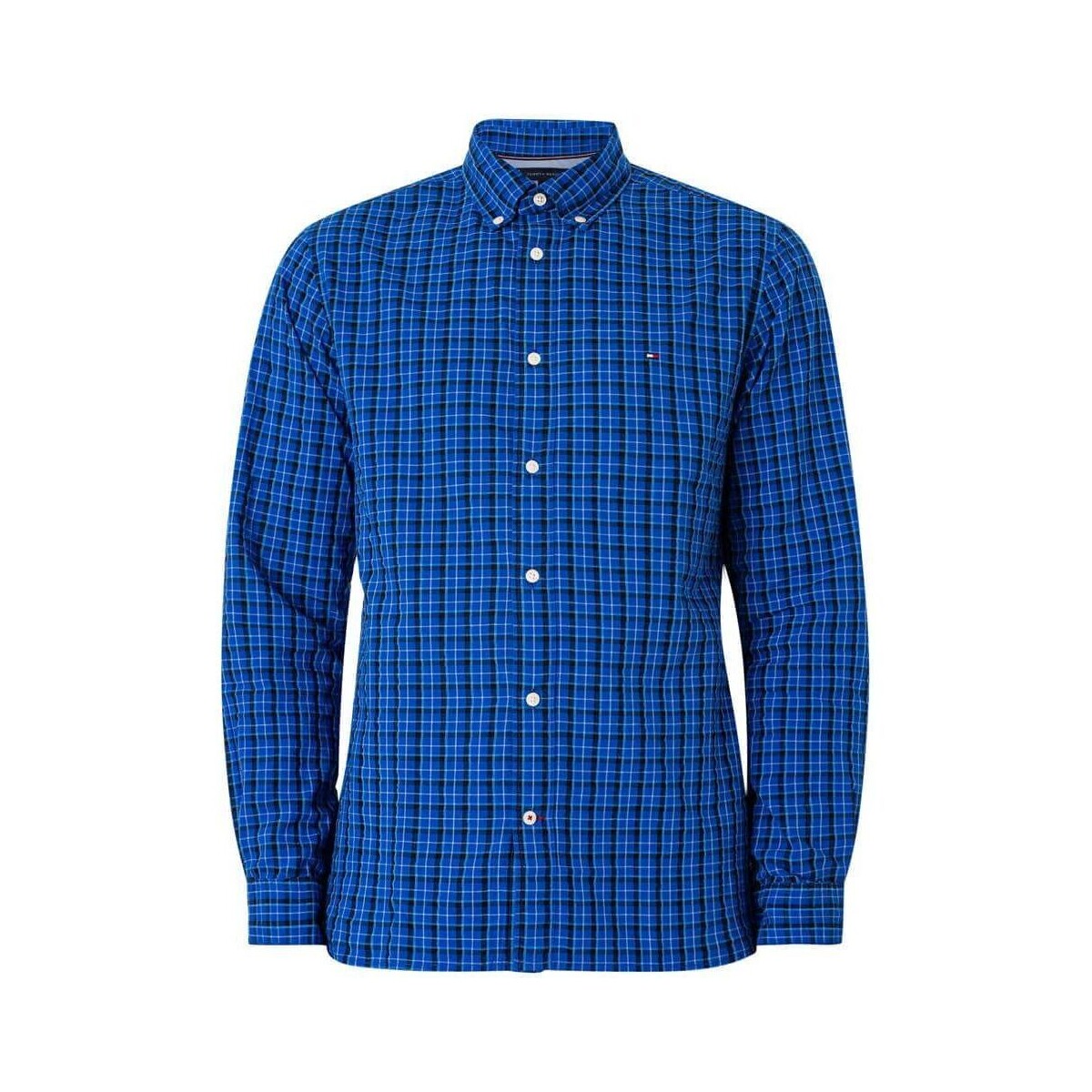 Vêtements Homme Chemises manches longues Tommy Hilfiger MW0MW33771 FLEX SMALL CHECK-OMS DESERT SKY/ULTRA BLUE Bleu