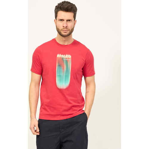 Vêtements Homme T-shirts & Polos EAX T-shirt pour homme AX Regular Fit en coton Rouge