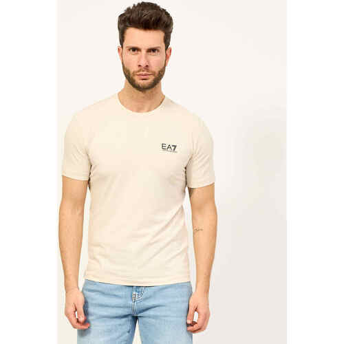 Vêtements Homme T-shirts & Polos Emporio Armani EA7 T-shirt col rond en coton avec logo Beige