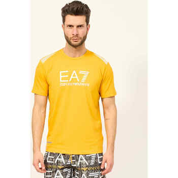 Vêtements Homme T-shirts & Polos Emporio Armani EA7 T-shirt ras du cou  7 Lines en tissu recyclé Orange
