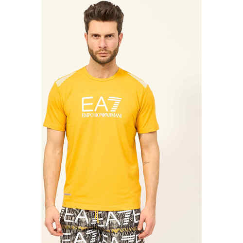 Vêtements Homme T-shirts & Polos Emporio Armani EA7 T-shirt ras du cou  7 Lines en tissu recyclé Orange