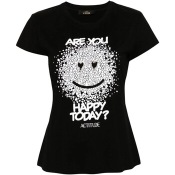 Vêtements Femme Men in Black and White Twin Set T-SHIRT CON STAMPA E STRASS Art. 241AP2520 