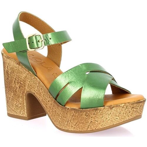 Chaussures Femme Lustres / suspensions et plafonniers Kaola Nu pieds cuir laminé Vert