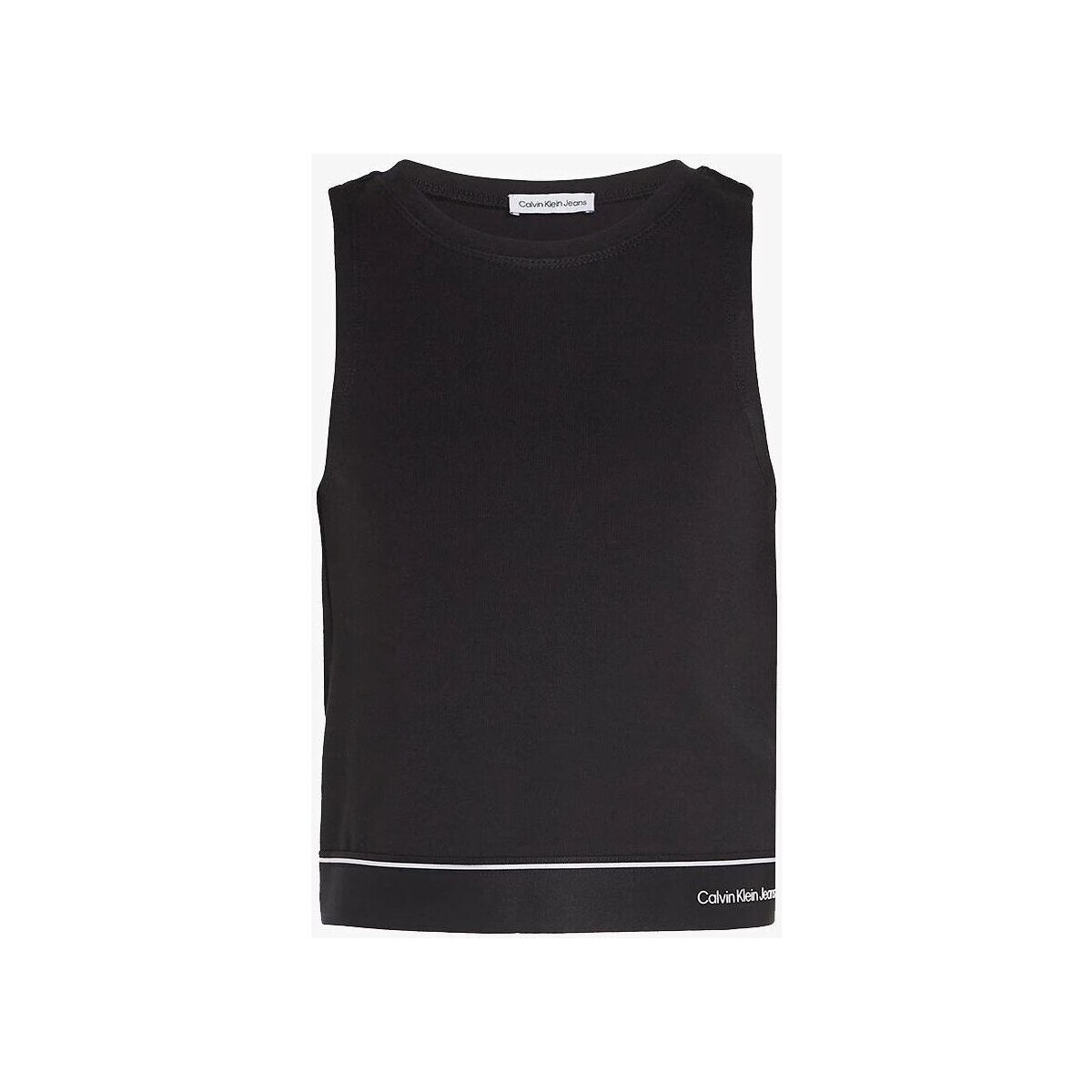 Vêtements Fille Débardeurs / T-shirts sans manche Calvin Klein Jeans IG0IG02437 LOGO TAPE TOP-BEH BLACK Noir