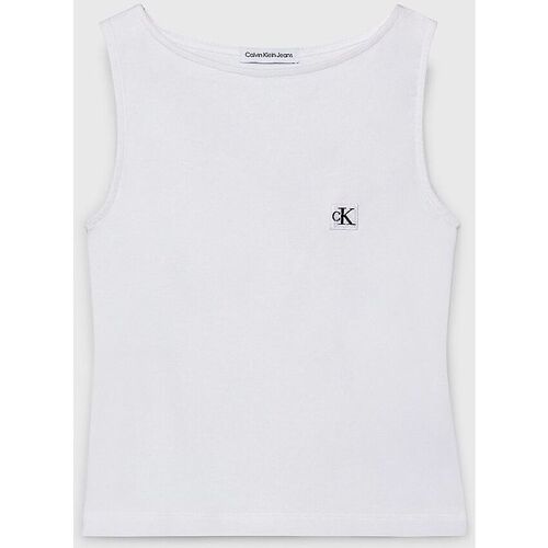 Vêtements Fille FF logo-print T-shirt Calvin Klein Jeans IG0IG02488 TANK TOP-YAF BRIGHT WHITE Blanc