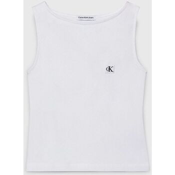 Vêtements Fille Débardeurs / T-shirts embroidered sans manche Calvin Klein Jeans IG0IG02488 TANK TOP-YAF BRIGHT WHITE Blanc