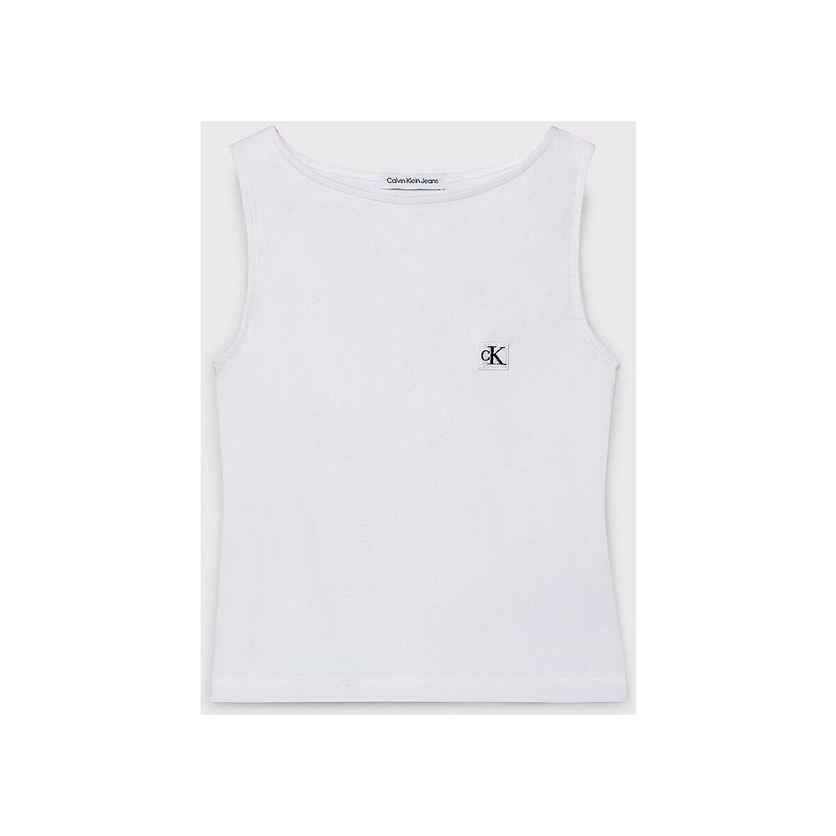Vêtements Fille Débardeurs / T-shirts sans manche Calvin Klein Jeans IG0IG02488 TANK TOP-YAF BRIGHT WHITE Blanc