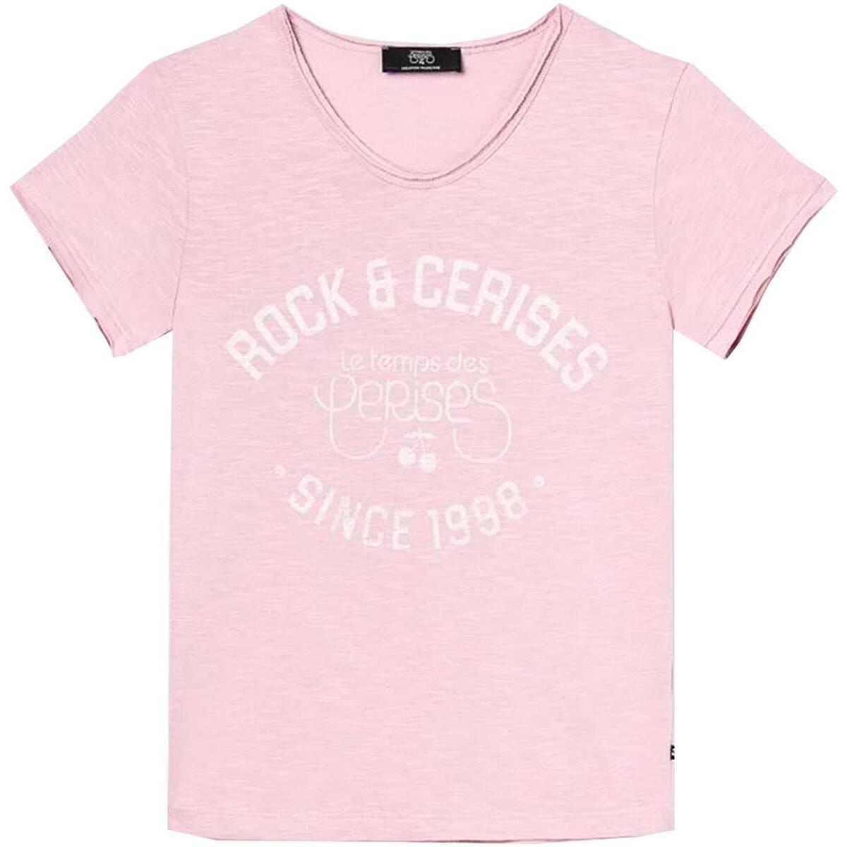 Vêtements Fille T-shirts manches courtes Le Temps des Cerises Aimegi dawn pink mc tee g Rose