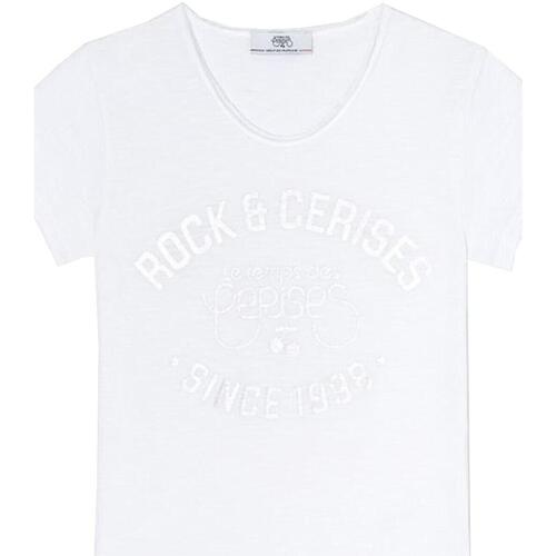 Vêtements Fille T-shirts manches courtes Le Temps des Cerises Aimegi white mc tee g Blanc