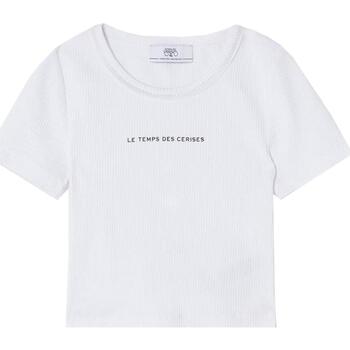 Vêtements Fille T-shirts crew manches courtes Le Temps des Cerises Yukongi white mc tshirt g Blanc