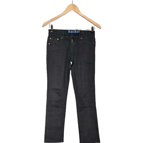 Vêtements Femme Jeans floral Naf Naf jean droit femme  34 - T0 - XS Noir Noir