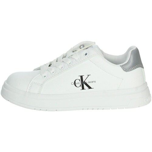 Chaussures Enfant Baskets montantes Calvin Klein embossed OKC V3X9-80858-1355 Blanc