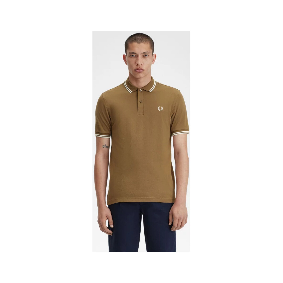 Vêtements Homme Polos manches courtes Fred Perry - TWIN TIPPED  SHIRT Marron